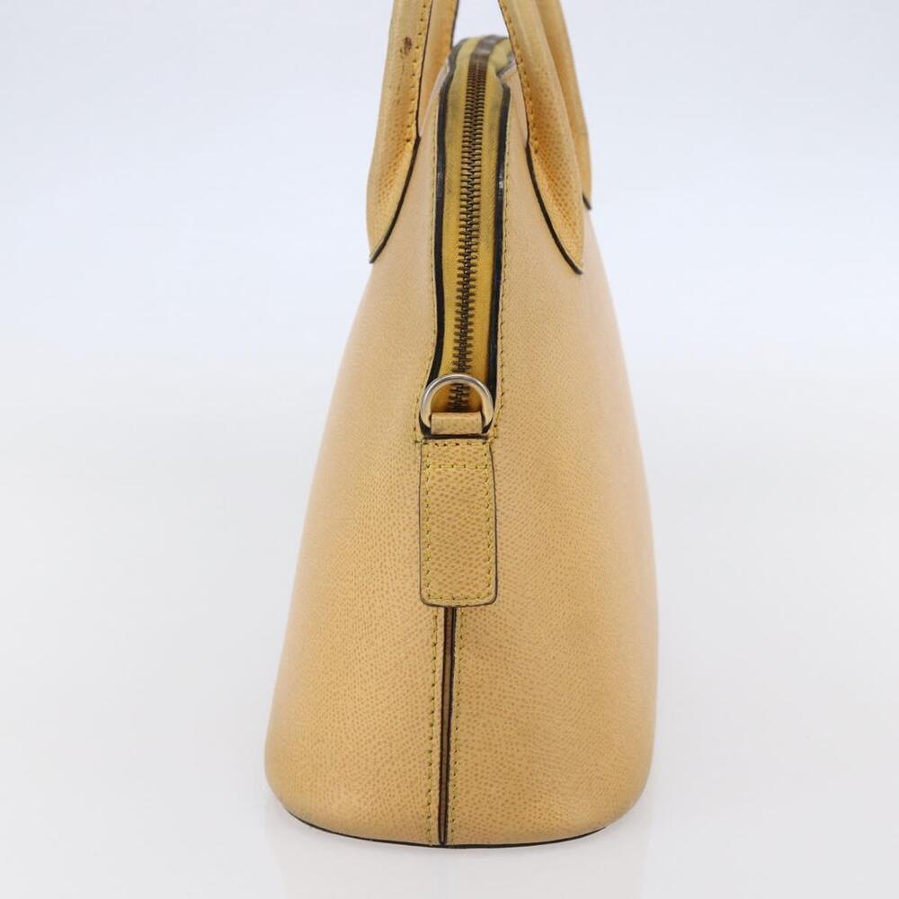 CELINE Hand Bag Leather 2way Yellow Gold Auth bs29816 - Picture 4 of 16